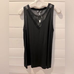 LOVE & LEGEND BLACK SLEEVELESS MESH PANEL TOP size 1X